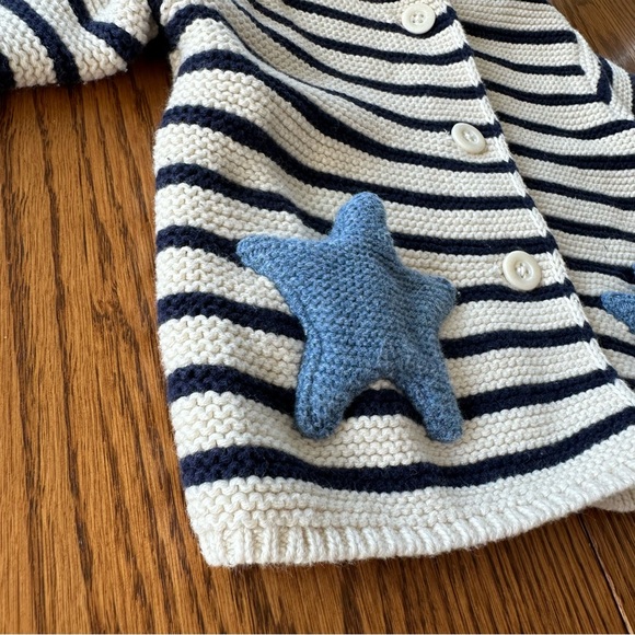 Gap Baby Bear Striped Cardigan with Star Pockets, size 3-6M - Picture 6 of 10